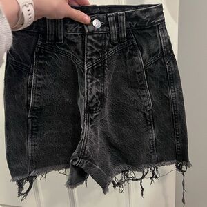 Vintage Wrangler Silver Lake High Waist Bareback Black Denim Shorts